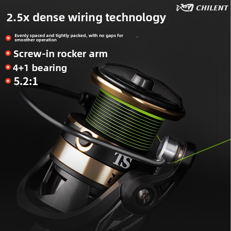 Ice Fishing Reel - ล้อหมุนจัดเรียงสายตกปลาที่ล้ำสมัยแบบไร้ช่องว่าง, ล้อตกปลาโลหะสำหรับการตกปลาระยะไกล, ระบบหมุนตกปลา