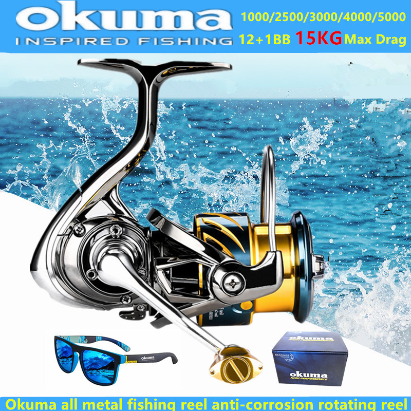 รอกตกปลาโอคุมะ ออลเมทัล 12+1BB - Trolling Reel บทวิจารณ์และราคา